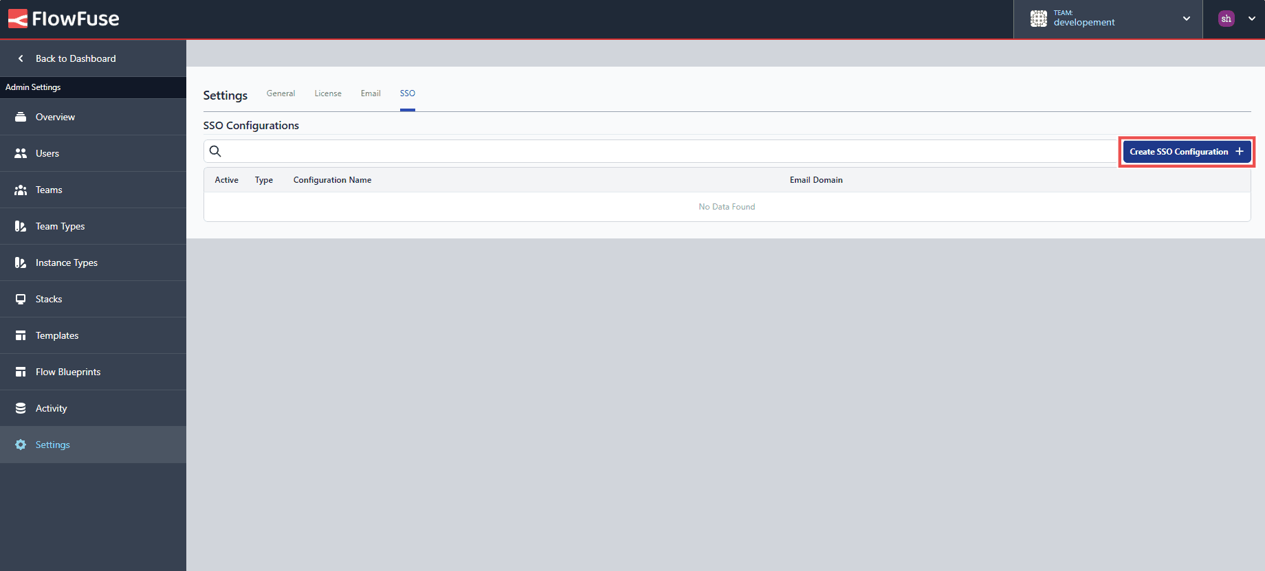 Screenshot of platform showing the 'Creating configuration' button "Screenshot of platform showing the 'Creating configuration' button"